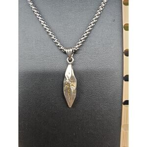 Pyrite Pendant 18in W/stainless Steel Necklace